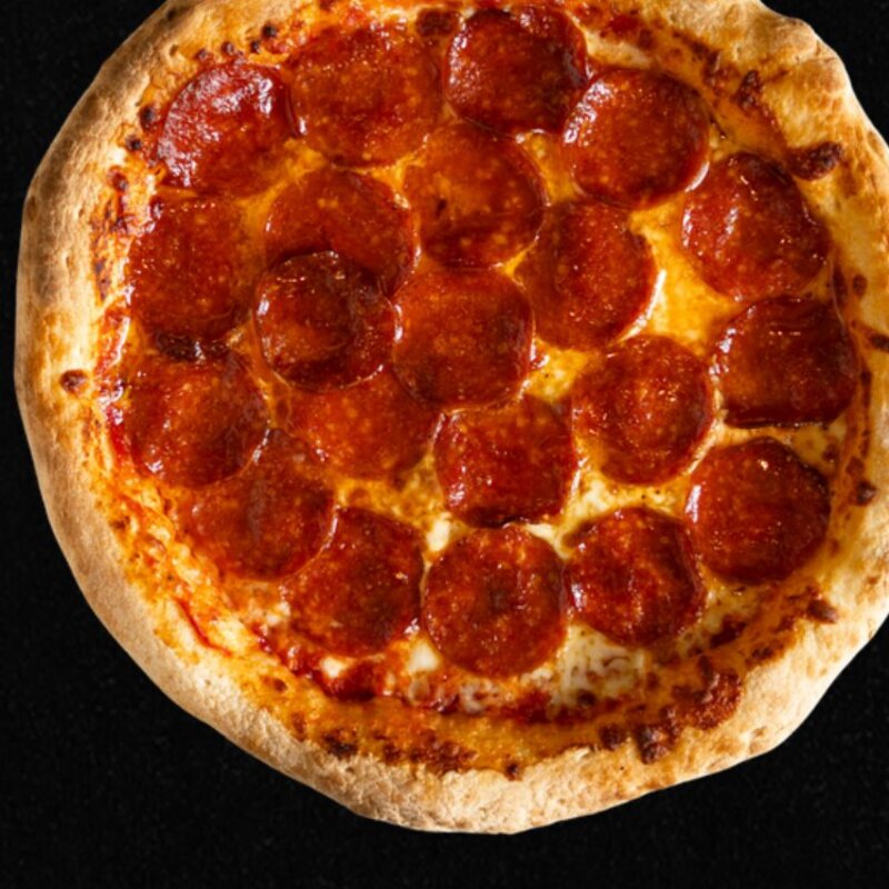The Half Pint Pepperoni Pizza, double-topped with pepperoni on San Marzano tomato sauce and mozzarella.
